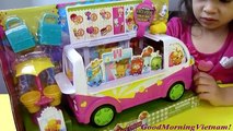 New Shopkins Scoops Ice Cream Truck Xe Bán Kem Shopkins Barbie , Ken Đi Ăn Kem