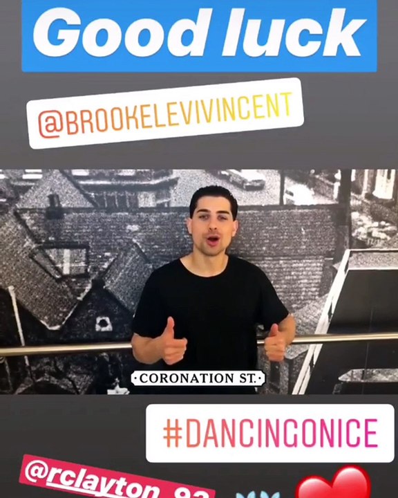 the cast of coronation street wishing Brooke Vincent good luck for dancing on ice final 2018