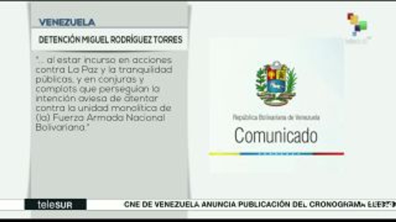 Venezuela: detenido exministro Miguel Rodríguez Torres