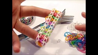 Loom Bands ohne Loom deutsch - Infinity Armband mit zwei Gabeln / Infinity Bracelet