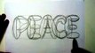 How to draw PEACE in Graffiti Letters - Write Peace in Bubble Letters - MAT