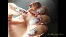 {HINDI} Valentine Rose Nails for Beginners / Easy Rose Nail Art Design