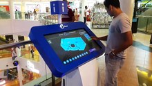 Touchscreen information kiosk at The Curve