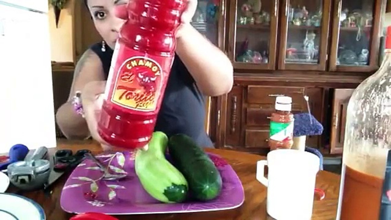 Receta Pepinos Preparados con Chamoy