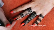 How to apply easy simple intricate henna mehndi designs for fingers tutorial for eid,weddings 2017