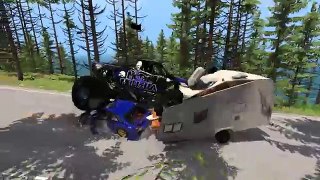 BeamNG drive - Caravan Car Crashes