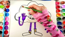 Learn How To Draw A Cute Trolls Cloud | Easy Drawing And Coloring For Kids | Fun Learning Video