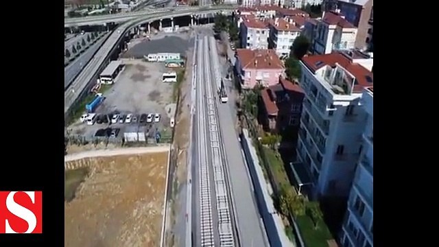 Gebze-Haydarpaşa banliyö hattındaki çalışmalarda son durum havadan görüntülendi