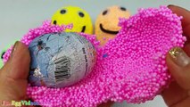 Kids Learn Teach Colors Toys Kinetic Foam Balls Happy Face Children Toy Eggs Surprise Disney Cars