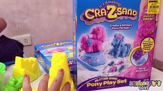 We mixed our Cra-Z-Sand! Its similar to Kinetic Sand Toys for Kids, mold a castle, animals