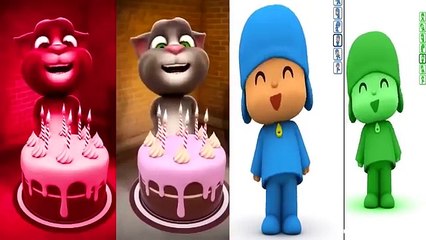 ✿Learn Colors with My Talking TOM Pocoyo Colours for Kids animation education cartoon compilation