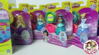 6 Disney Princess Play Doh Sparkle Compound Cinderella Ariel Rapunzel Belle Aurora Jasmine Dress