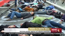 Climate activists protest against oil industry practices