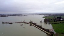 Crue janvier 2018 - département de Saône-et-Loire - commune de Saunieres - vol drone panoramique