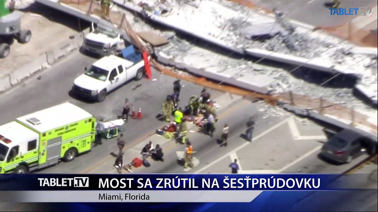 Pád mosta v Miami: Hlásia najmenej 4 mŕtvych a deviatich zranených
