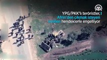 Terör örgütü PKK/YPG sivilleri hendeklerle engelliyor