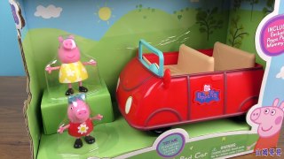 玩粉紅豬小妹 紅色車子 一起去郊遊 出去玩 佩佩豬 喬治 豬媽媽 豬爸爸 玩具開箱 學數字 工地