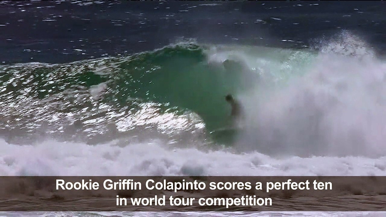 That's perfect! US rookie surfer's rare triple barrel Vidéo Dailymotion