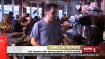Cafe reopens after being targeted in Paris attacks