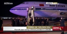 Chinese President Xi Jinping arrives in London for state visit to Britain