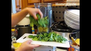 Healthy Green Smoothie Challenge Spinach Pineapple Organic Honey Banana Fruit Juice Video by Jazevox