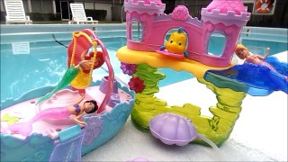 ألعاب بنات باربي في حمام السباحة - قصر و قارب حورية البحر Ariel boat