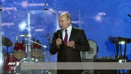 Putin faz campanha na Crimeia antes de eleição