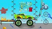Learn Colors w Cartoon Cars Heroes Smile Red Car Monster Truck & Tow Truck Video for Kids