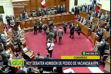 Congreso debatirá hoy si admite nueva moción de vacancia contra el presidente Kuczynski