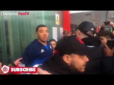 Arsenal 3-0 Watford | Troy Deeney Tells Arsenal Fan My Cojones Is As Big As Yours!