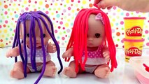 Twin Babies Baby Dolls Lil Cutesies Get New Play Doh Hair For First Day Of Doll School Part 1