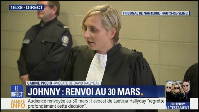 Succession de Johnny : David Hallyday, en l'état, n'a aucun rôle dans le devenir du patrimoine artistique de son père , dit son avocate