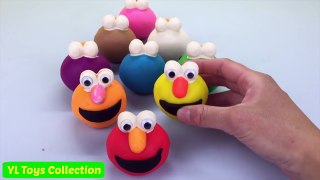 LEARN Colours with Play Doh Elmo Smiley Faces Fun for Kids