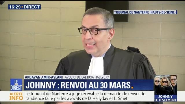 Non Stop 15h-18h, BFM,déclaration d'Ardavan Amir-Aslani avocat de Laeticia , jeu15mars2018