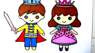 How to Draw Little King and Queen Coloring Pages l Drawing Videos for kids l Disney Brilliant