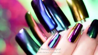 DIY RAINBOW CHROME Nails w/ NEW multi-chrome powder! NO GEL!