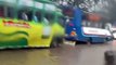 Cars Move Through Flooded Streets During Rush Hour Flooding in Nairobi
