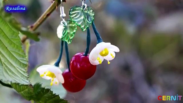 Серьги Спелая вишня * ПОЛИМЕРНАЯ ГЛИНА * МАСТЕР-КЛАСС * POLYMER CLAY