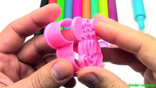 Learn Colors with Play Doh Molds Minnie Mouse Mickey Mouse Hello Kitty Fun Video for Kids