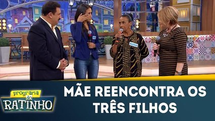 Mãe reencontra os três filhos e emoção toma conta