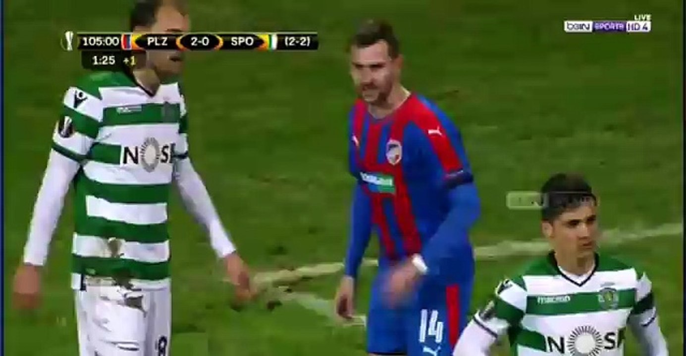 Rodrigo Andres Battaglia Goal ~ Viktoria Plzen vs Sporting 2-1 15/03/2018 Europa League