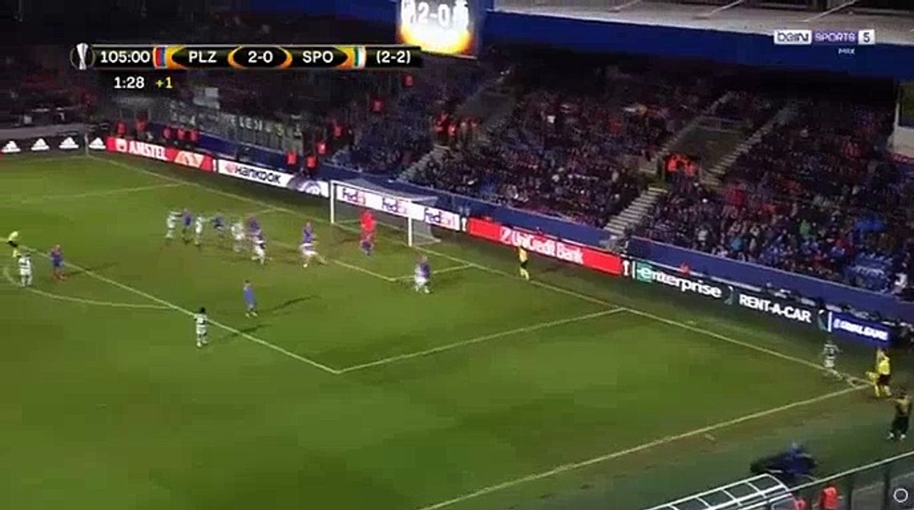 Rodrigo Battaglia Goal HD - Plzen	2-1 	Sporting 15.03.2018