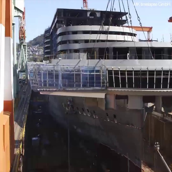 Construction d'un paquebot de croisière de A à Z. Timelapse incroyable