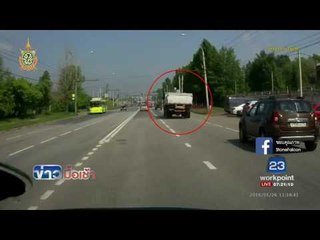 รถบรรทุกวิ่งอยู่ดีๆ ล้อหลุดกระเด็นกลางถนน l ข่าวมื้อเช้า l 31 พ.ค.59