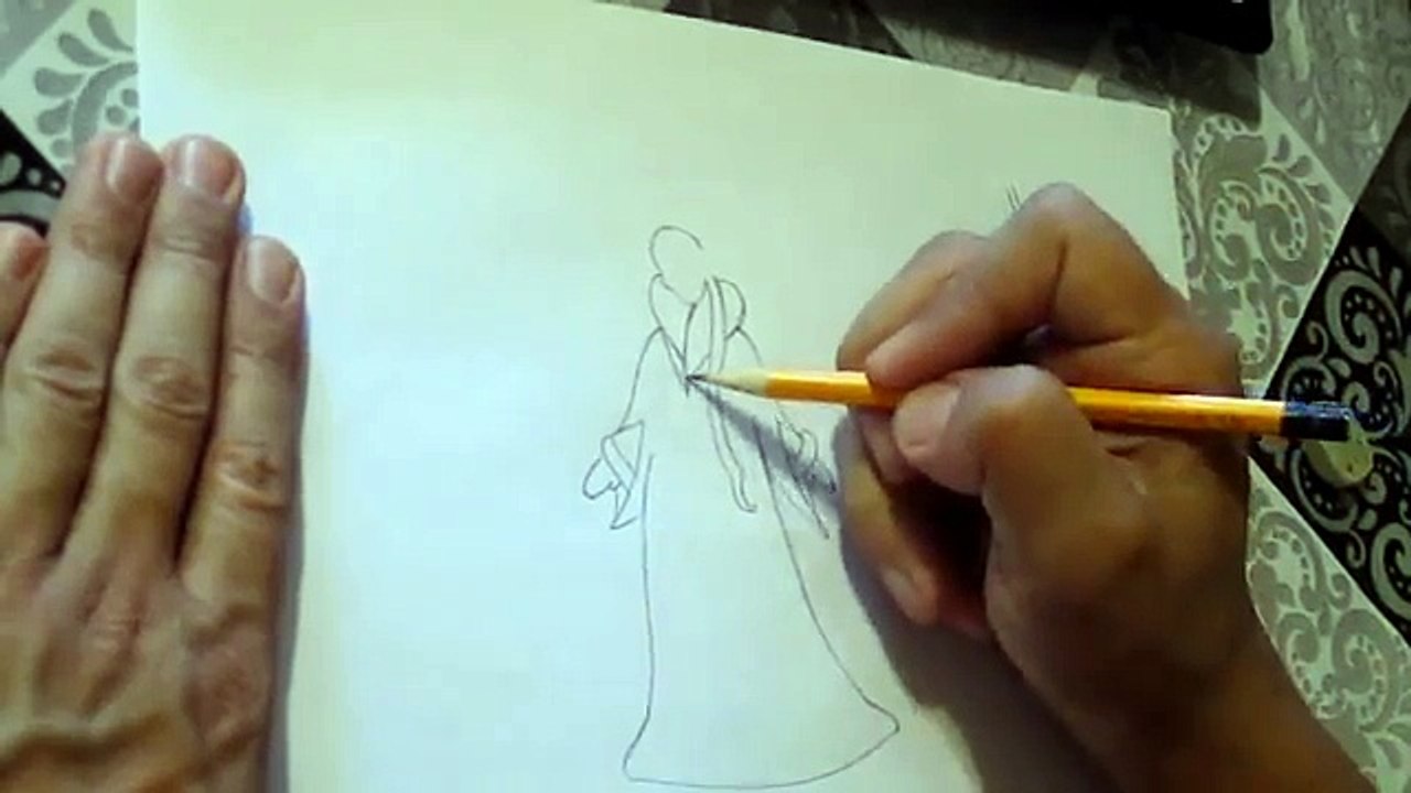 как рисовать снегурочку