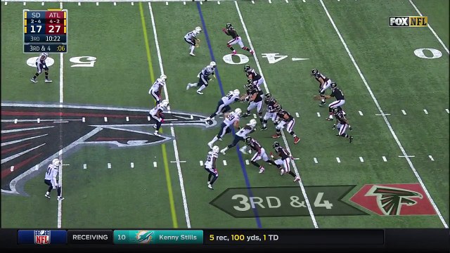 2016 - Matt Ryan throws dart to Devonta Freeman for first down