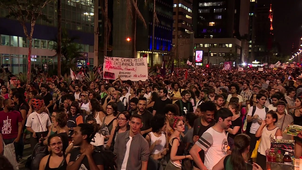 Protesto em SP por morte de vereadora