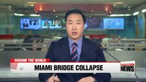 Pedestrian bridge collapses on highway in Miami