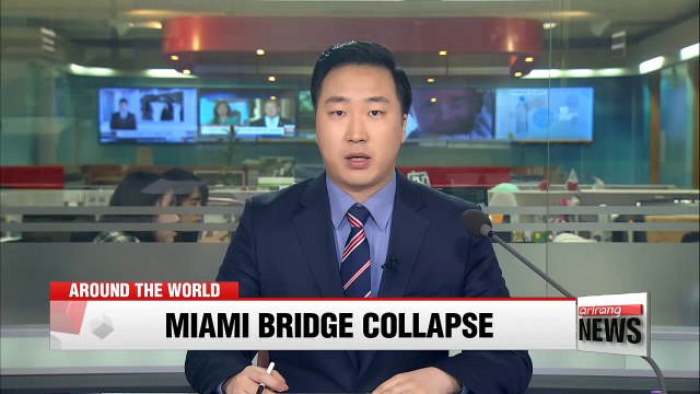 Pedestrian bridge collapses on highway in Miami