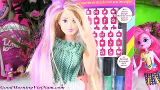 Búp bê barbie | Sơn Móng Tay Barbie | trang điểm cho búp bê | Đồ chơi trẻ em | Chị Bí Đỏ